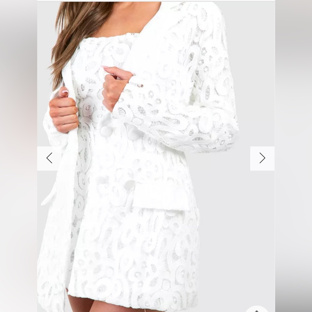 Chic White Lace Blazer